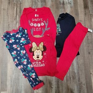 Girls Holiday Clothes Lot Christmas Shirts Long Sleeve Pajamas Size 4/4T